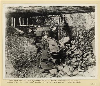 (COAL MINING) Album with 70 photographs depicting the range of machines required for coal mining operations.